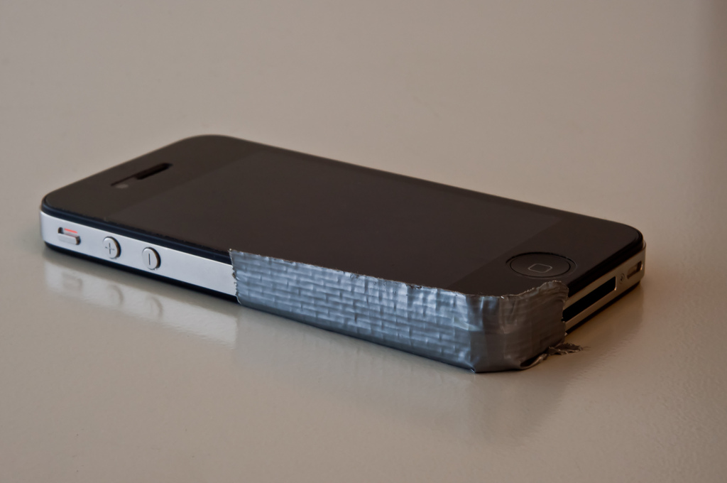 iPhone 4 - where form meets function. And duct tape.