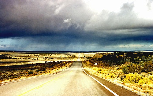 Rain in the desert, Arizona near the Black Mesa