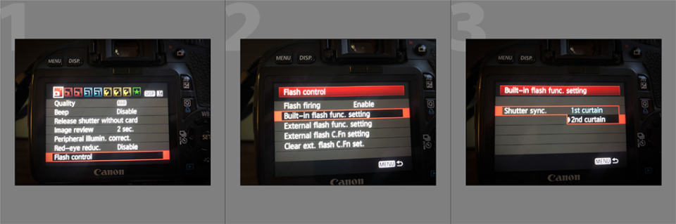 550d slow sync flash 2 curtain